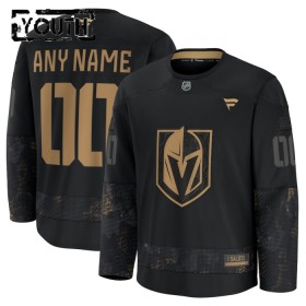 Vegas Golden Knights Dresy Personalizované Fanatics Military Appreciation Practice 2024-25 Černá - Dětské